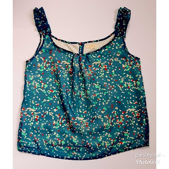 Anthropologie TULLE Tank Blouse Ruffle Strap - Picture 5 of 8